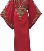 Red georgette zari stone work islamic style farasha