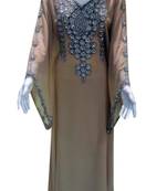 Brown Georgette Zari Work Farasha