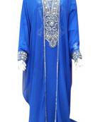 Blue georgette zari stone work islamic style farasha