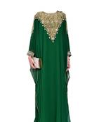 Green georgette zari stone work islamic style farasha