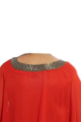 Red georgette zari stone work islamic style farasha 2
