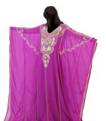 Purple georgette zari stone work islamic style farasha