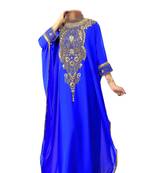 Blue georgette zari stone work islamic style farasha