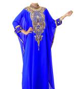 Blue georgette zari stone work islamic style farasha
