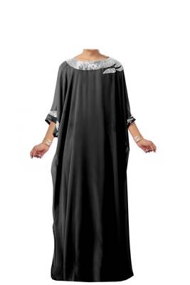 Black georgette zari stone work islamic style farasha 1