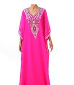 Pink georgette zari stone work islamic style farasha