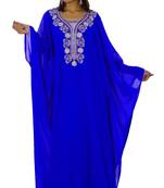 Blue georgette zari stone work islamic style farasha