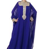 Navy blue georgette zari stone work islamic style farasha
