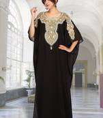 Black georgette zari stone work islamic style farasha