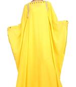 Yellow georgette zari stone work islamic style farasha