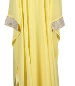 Yellow georgette zari stone work islamic style farasha