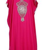 Pink georgette zari stone work islamic style farasha
