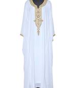 White georgette zari stone work islamic style farasha