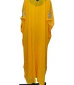 Yellow georgette zari stone work islamic style farasha