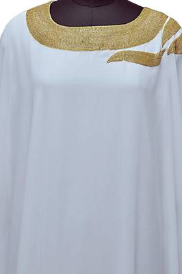 White georgette zari stone work islamic style farasha 2