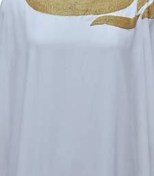 White georgette zari stone work islamic style farasha