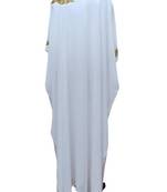 White georgette zari stone work islamic style farasha