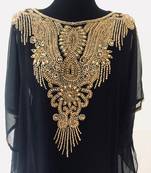 Black georgette zari stone work islamic style farasha