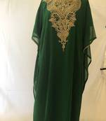 Green georgette zari stone work islamic style farasha