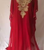 Pink georgette zari stone work islamic style farasha