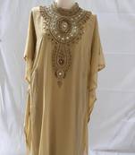 Cream georgette zari stone work islamic style farasha