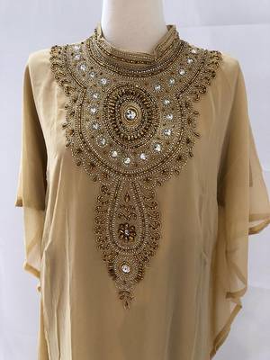 Cream georgette zari stone work islamic style farasha 2