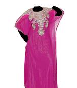 Pink georgette zari stone work islamic style farasha