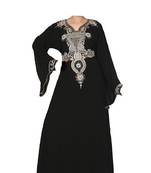Black georgette zari stone work islamic style farasha