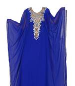 Blue georgette zari stone work islamic style farasha