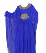 Blue georgette zari stone work islamic style farasha