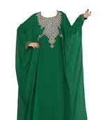 Green georgette zari stone work islamic style farasha