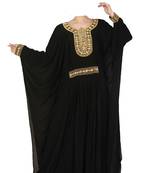Black georgette zari stone work islamic style farasha