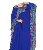 Blue georgette zari stone work islamic style farasha