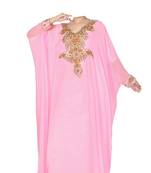 Pink georgette zari stone work islamic style farasha