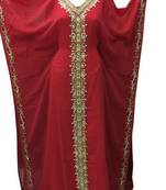Red georgette zari stone work islamic style kaftan