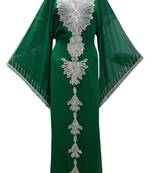 Green georgette zari stone work islamic style kaftan
