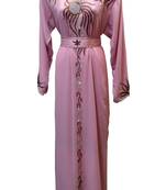Pink georgette zari stone work islamic style kaftan