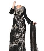 Black georgette zari stone work islamic style kaftan