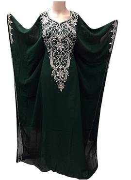 Black georgette zari stone work islamic style farasha 1