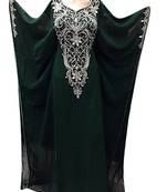 Black georgette zari stone work islamic style farasha