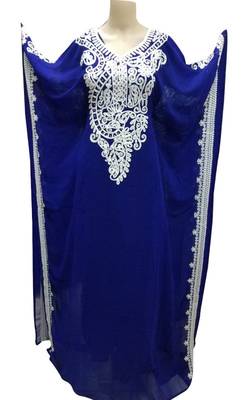 Blue georgette zari stone work islamic style farasha 1