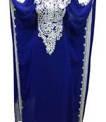 Blue georgette zari stone work islamic style farasha