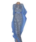 Sara Creation Georgette Zari Work  Grey Blue Islamic Kaftan