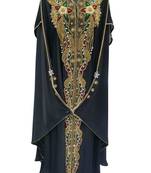 Black georgette zari stone work islamic abaya