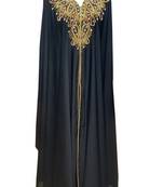 Black Georgette Zari Work Abaya