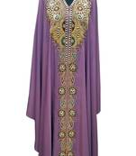 Purple georgette zari stone work islamic abaya