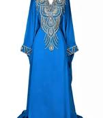 Blue georgette zari and stone work islamic farasha