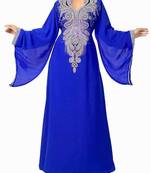 Blue georgette zari and stone work islamic farasha