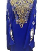 Blue georgette zari and stone work islamic farasha