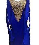 Blue georgette zari and stone work islamic farasha